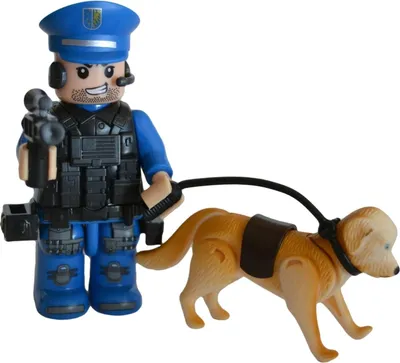 Obrázek produktu pro Policejní sada - figurka policajta + pes + příslušenství.