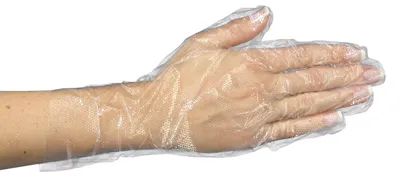 Produktbild von 500x Einweghandschuhe aus PE transparent gehämmert in Spenderkarton Größe M