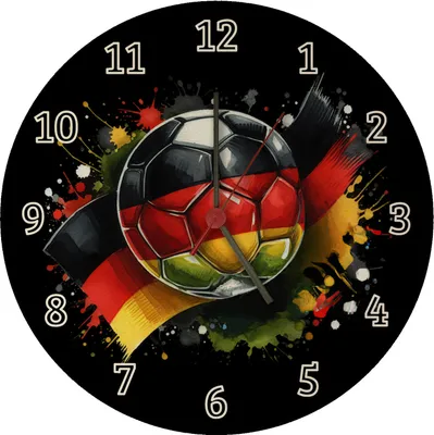 Produktbild von Fußball Deutschland Flagge Wanduhr aus MDF