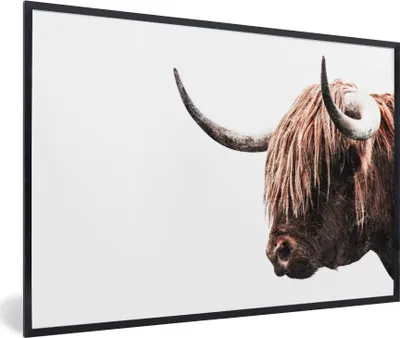 Produktbild von MuchoWow® Gerahmtes Poster Schottische Highlander - Kühe - Hoorn 60x40 cm - Poster mit Schwarzem Bilderrahmen Wandposter Rahmen Foto Bilder - Printing - Wanddeko Schlafzimmer