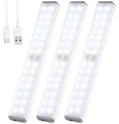 LED Unterschrankleuchte mit Sensor, 28 LED, kabellos, wiederaufladbar