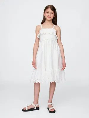 Produktbild von GAP Kinder Midikleid Größe L mit Rüschen, atmungsaktiv und verstellbaren Trägern