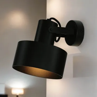Produktbild von Wandleuchte E27 Schwarz Küche Metall Industrie Design Wandspot