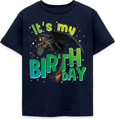 Produktbild von Spreadshirt Drachenzähmen Leicht Gemacht Geburtstags Kinder T-Shirt, 110/116 (5-6 Jahre), Navy