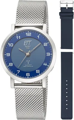 ETT Eco Tech Time ELS-11617-32MS Funk-Solar Damenuhr Atacama Edelstahl mit 2 Bändern 1