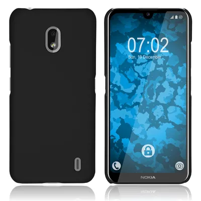 Produktbild von PhoneNatic Case kompatibel mit  Nokia 2.2 - Hülle schwarz gummiert Hard-case + 2 Schutzfolien
