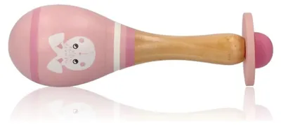 Obrázok produktu pre Drevená hrkálka rumba guľôčka - ružová, Adam Toys