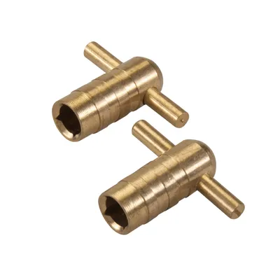 Two brass radiator bleed keys are shown against a white background.