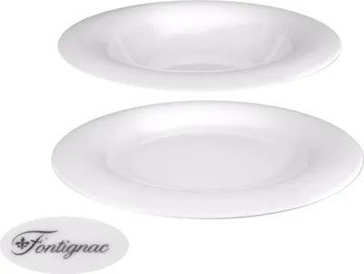 Produktbild von 2tlg. Tellerset Porzellan weiß Fontignac