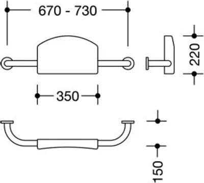 Produktbild von HEWI 805.51.910 Rückenstütze Ser 805, Edelstahl,