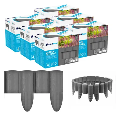 Produktbild von Cellfast-Gartenzaun Holzoptik frostbeständig Länge 14,4 m Farbe Graphit 34-054