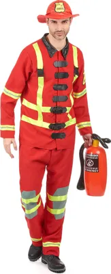 Produktbild von Feuerwehrmann-Kostüm für Herren Beruf und Uniform rot Einheitsgröße (42)