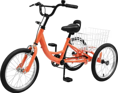 Obrázek produktu pro Dětská tříkolka, světle oranžová, jednorychlostní řetězová s košíkem vzadu, oranžová