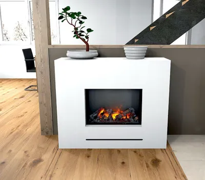 Produktbild von GLOW FIRE Elektrokamin 'Lessing' | Wasserdampf Kamin mit Heizung in weiß als Standkamin | HxBxT: 90x110x35 cm