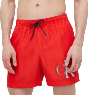 Produktbild von CK CALVIN KLEIN Sea Boxer Swimming Pool Herren Bademode mit aufgedrucktem Logo Artikel KM0KM00800 MEDIUM DRAWSTRING, M, Poliestere 100%