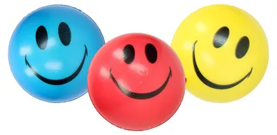 Immagine prodotto di Palla morbida in schiuma verde-arancione 6 cm con faccina sorridente