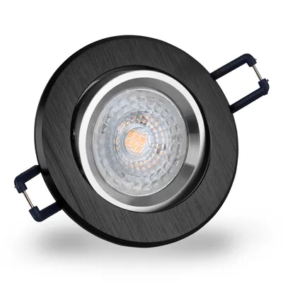 Produktbild von LED Einbaustrahler 230 6W dimmbar 16302-5 Ø68 IP20 Aluminium Silber + Schwarz gebürstet