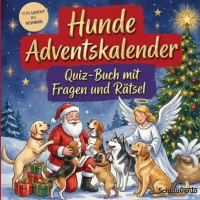 Produktbild von Hunde-Adventskalender: Quiz-Buch mit Fragen und Rätsel