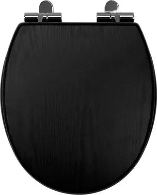 Immagine prodotto di Sedile WC in legno nero con chiusura ammortizzata, ovale
