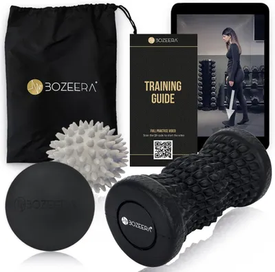 Produktbild von Igelball Fußmassage Set |1X Fußmassagegerät 1X Massageball 1x Lacrosse Ball| Massagebälle Rücken Beine Füße | Igelbälle hart ,Fußroller: mittelhart