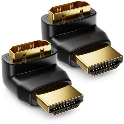 Produktbild von deleyCON HDMI 90° Winkeladapter Typ A Buchse Stecker 4K HDR ARC, 2 Stück