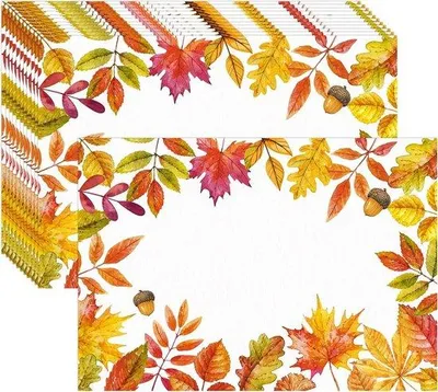 Produktbild von Famanu Papier-Tabletts Herbstblätter 50 Stück - Dekoration für Küche und Restaurant