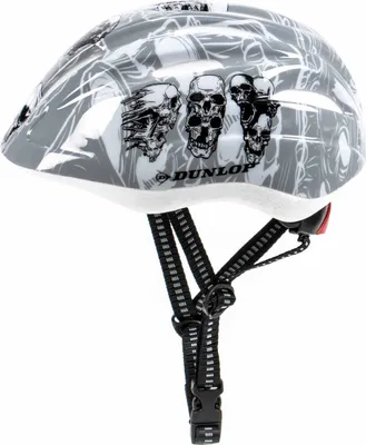 Produktbild von Kinderfahrradhelm Dunlop für Radfahrer, Skater, Eisläufer und Skateboarder, entspricht DIN EN 1078, Design Skull