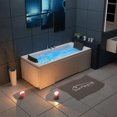 Produktbild von TroniTechnik® Whirlpool Badewanne IOS 170cm x 75cm inkl. Spülfunktion, Hydromassage und Farblichtherapie, Sanitäracryl