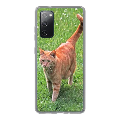 Produktbild von MuchoWow® Handyhülle Schutzhülle Hülle für Samsung Galaxy S20 FE Katze - Rot - Katze - Mädchen - Kinder - Jungen - Kind Silikon Softcase Handy Hülle - Abdeckung