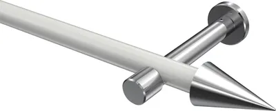 Produktbild von Interdeco Gardinenstange / Vorhangstange Weiß / Chrom, Typ Prestige Savio (Kegel) ohne Ringe, 20 mm Ø 1-läufig, 180 cm