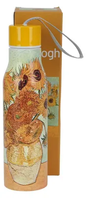 Obrázok produktu pre DUO | Izolačná fľaša – termoska – 500 ml – Van Gogh Slnečnice – nerezová oceľ – fľaša na pitie – odolná proti vytekaniu