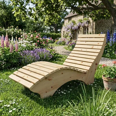 Produktbild von Gartenliege Relaxliege "Ruhe-Vroni" (Lärche) 2-teilig stehend Breite 70cm