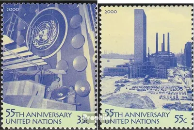 Produktbild von Briefmarken UNO - New York 2000 Mi 837-838 (kompl.Ausg.) postfrisch 55 Jahre UNO