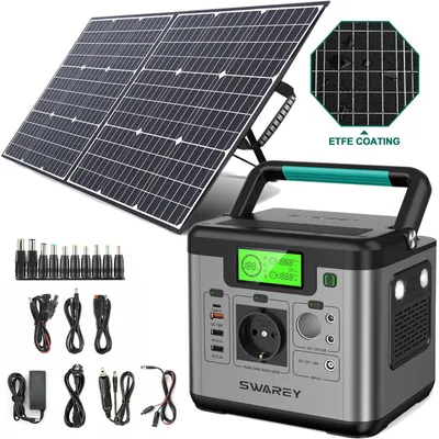 Produktbild von SWAREY S500 Pro Tragbare Solarspeicher Power Station 518Wh/144000mAh Stromerzeuger Solar Generator Solargenerator mit 100W Solarpanels Solaranlagen Solarladegerät Solarzelle Solarbox Akku Ladegerät Powerbank Typ-C/USB für Home-Backup/Notstrom/Camping/Notfall/Reise/CPAP/Wohnmobile/zu Hause