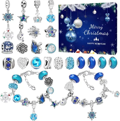 Produktbild von Weihnachts‑Adventskalender 2025 für Mädchen – 24 Schmuck‑Überraschungen mit Anhängern, Ketten & Armbändern – ideales Geschenk für Kinder & Teenager