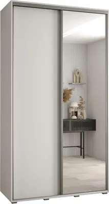 Produktbild von MEBLE KRYSPOL Davos 3 Schrank, zwei Türen - 235,2x140x45 cm - Weiß Weiß Silber