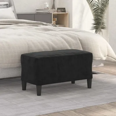 Zdjęcie produktu dla Ławka Living Store czarna 70x35x41 cm aksamitna