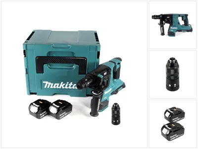 Produktbild von Makita DHR 281 TJ Brushless Akku Bohrhammer 28 mm 2x 18 V für SDS-PLUS mit Schnellwechselfutter im Makpac + 2x 5,0 Ah Akku - ohne Ladegerät