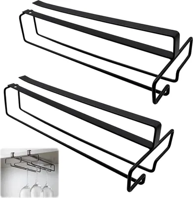 Produktbild von Hängender Weinglashalter - platzsparend - 1 Stück - Stahl