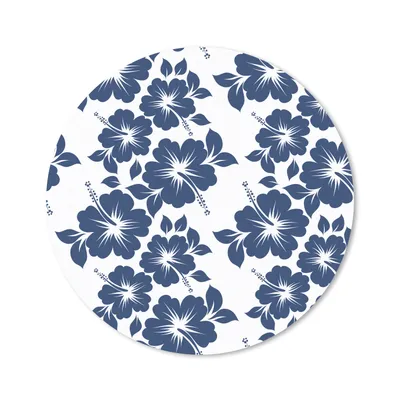 Produktbild von MuchoWow® Mauspad Mousepad Eine blaue Illustration eines Blumenmusters 50x50 cm - Mousepads - Maus Mat - Pad - Mausunterlage - Vinyl