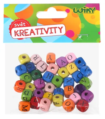 Produktbild von Bunte Holzperlen, 40 Stück, Alphabet