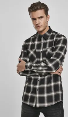 Zdjęcie produktu dla Urban Classics - Koszula CHECKED FLANELL czarny/biały - L