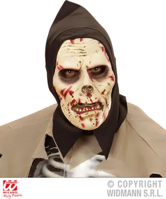 Produktbild von Latexmaske Darkness Zombie, mit Kapuze