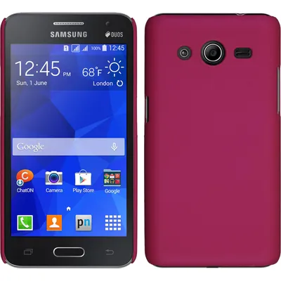 Produktbild von PhoneNatic Case kompatibel mit Samsung Galaxy Core 2 - Hülle pink gummiert Hard-case + 2 Schutzfolien