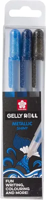 Obrázok produktu pre Sakura Gelly Roll Metallic Ocean, Guľôčkové pero s vrchnákom, Čierna, Modrá, Námorná, Viacfarebný, Plast, Kolo, atrament s vodným základom