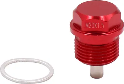 Image de Bouchon Vidange M20x1.5mm Filetage Carter d'Huile Vis Rouge avec Rondelle