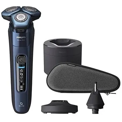 Obrázek produktu pro Philips SHAVER Series 7000 S7782/53, Rotační holicí strojek, Modrá, SteelPrecision blades, LED, GroomTribe; Connects via Bluetooth, SH71