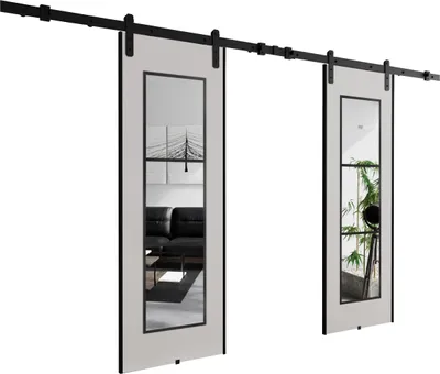 Produktbild von KIER FURNITURE POLI DUO Wandhalterung Schiebetür – 172x205x1,6 cm - Weiß