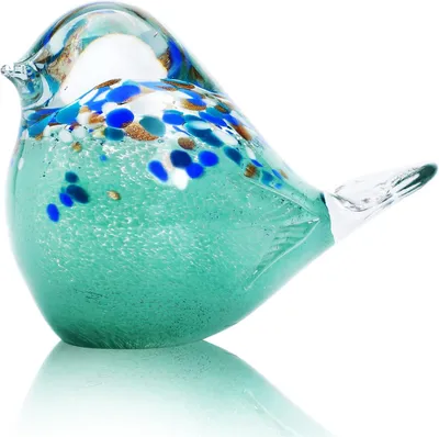 Handgefertigte Glasvogel-Figur, 17,2x11,1 cm, Kunstskulptur