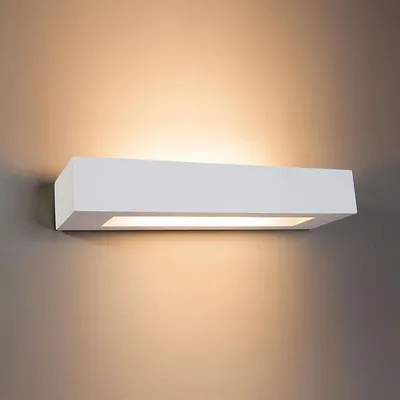Produktbild von Lindby - Moderne rechteckige Wandleuchte aus Gips - MetteoI 2-flammig I Wohnzimmer I Schlafzimmer - Rechteckig - LED geeignet E14